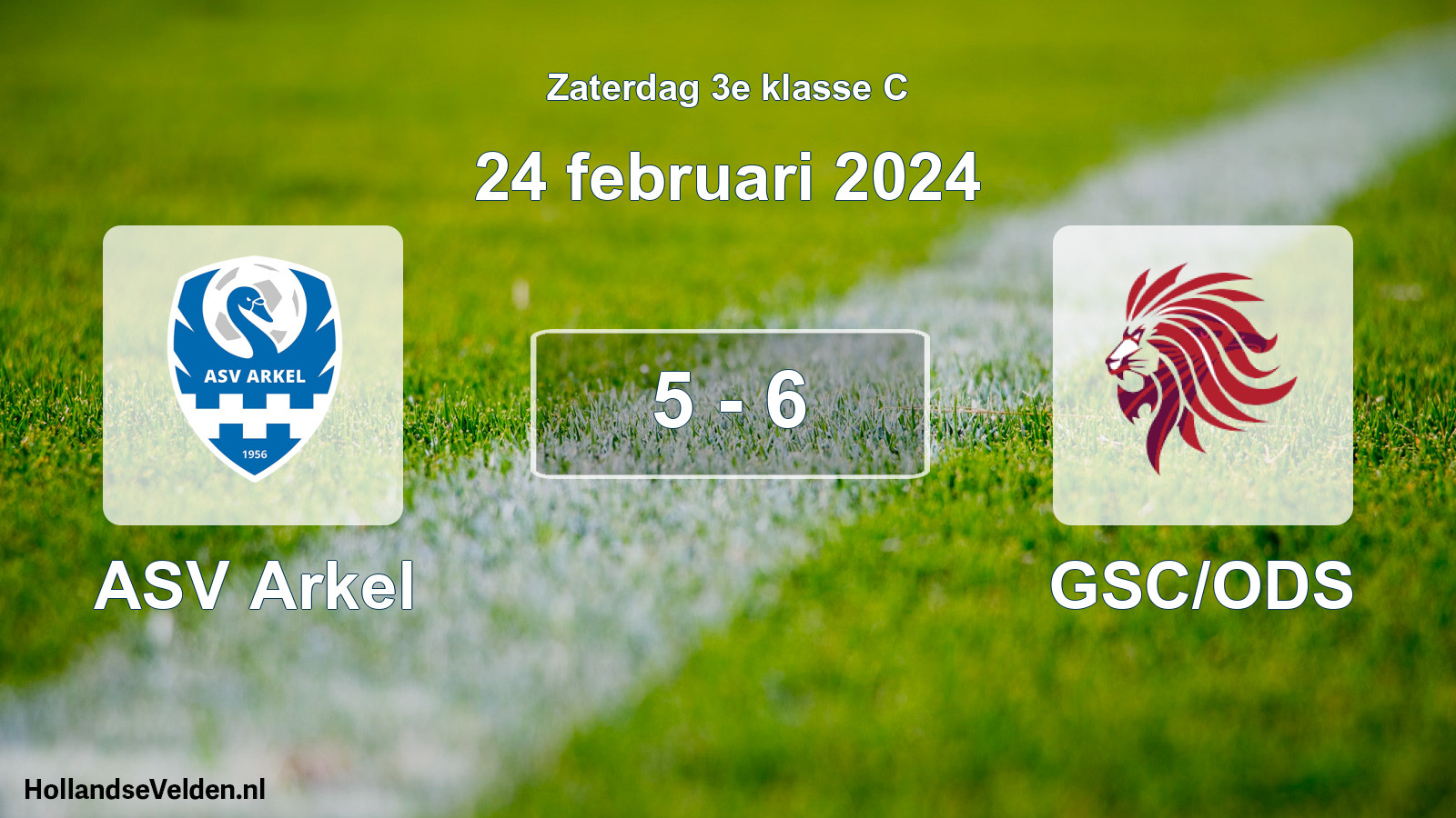 Total number of matches played: ASV Arkel - GSC/ODS 5 - 6 (24 February 2024)