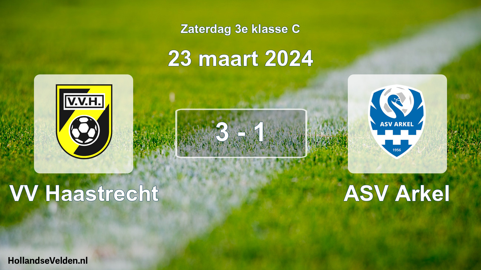 Total number of matches played: VV Haastrecht - ASV Arkel 3 - 1 (23 March 2024)