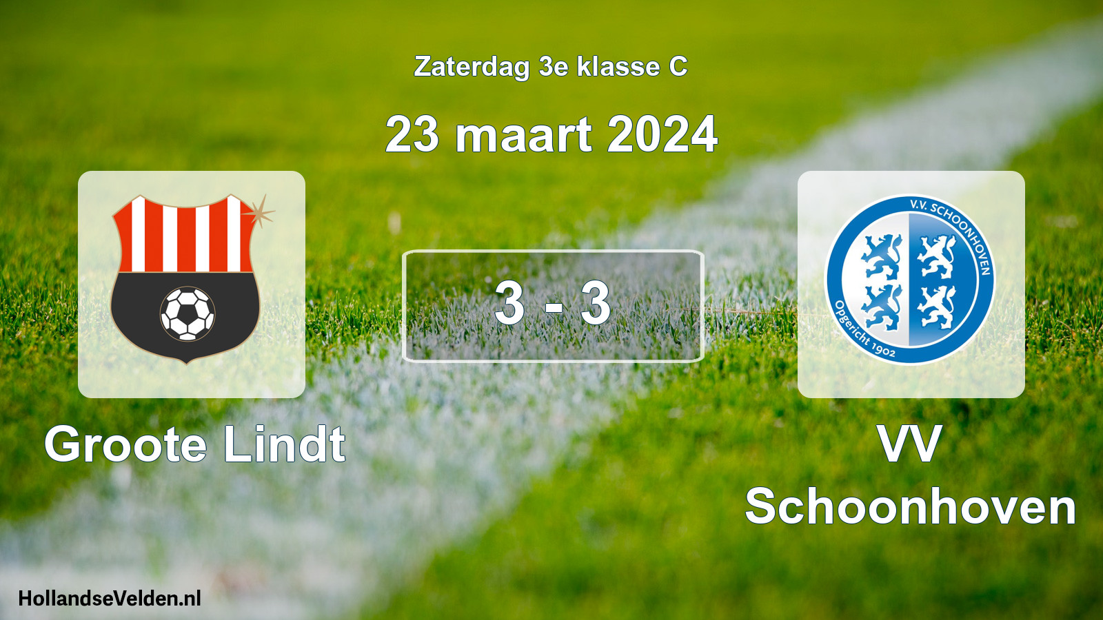 Total number of matches played: Groote Lindt - VV Schoonhoven 3 - 3 (23 March 2024)