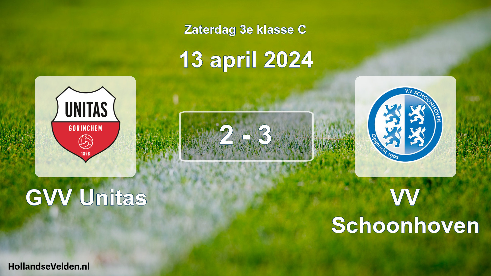 Total number of matches played: GVV Unitas - VV Schoonhoven 2 - 3 (13 April 2024)