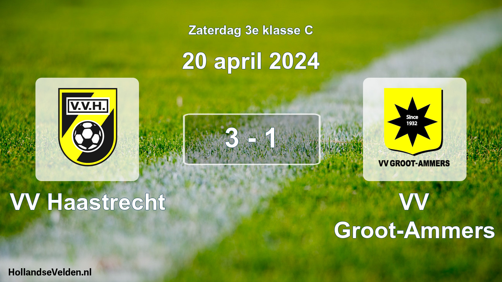 Total number of matches played: VV Haastrecht - VV Groot-Ammers 3 - 1 (20 April 2024)