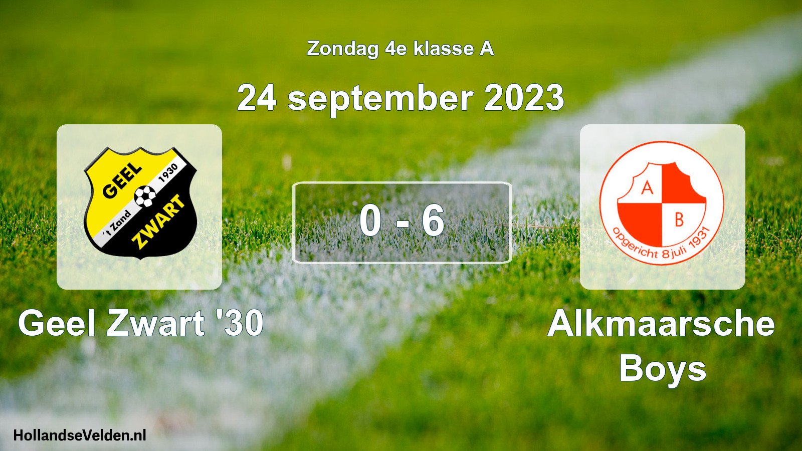 Total number of matches played: Geel Zwart '30 - Alkmaarsche Boys 0 - 6 (24 September 2023)