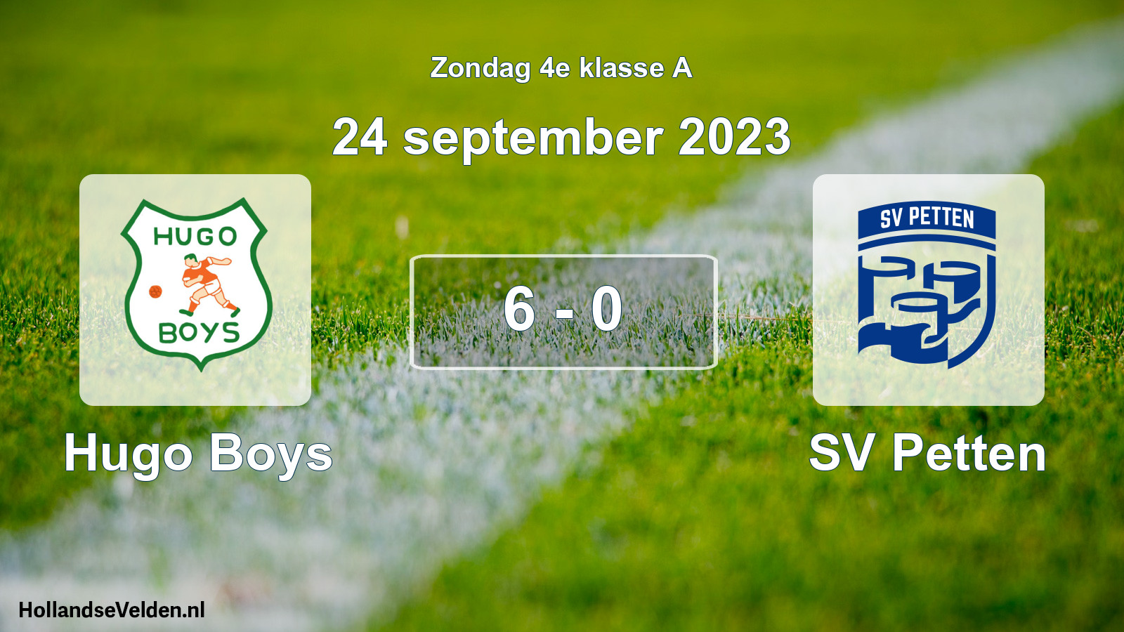 Total number of matches played: Hugo Boys - SV Petten 6 - 0 (24 September 2023)