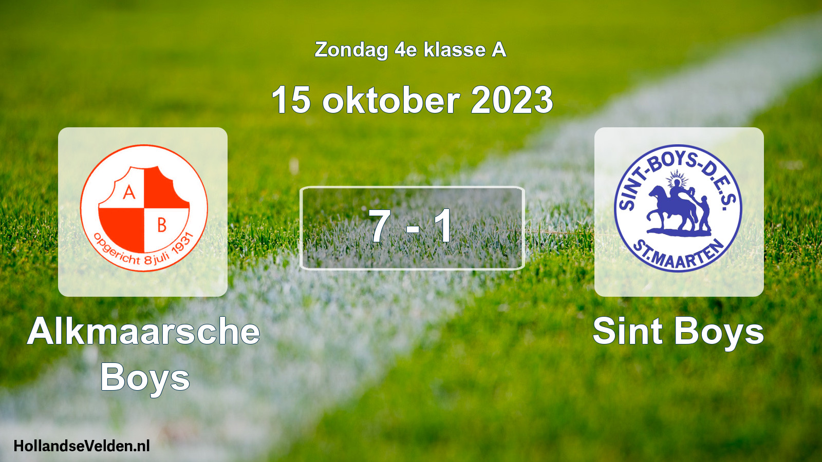Total number of matches played: Alkmaarsche Boys - Sint Boys 7 - 1 (15 October 2023)