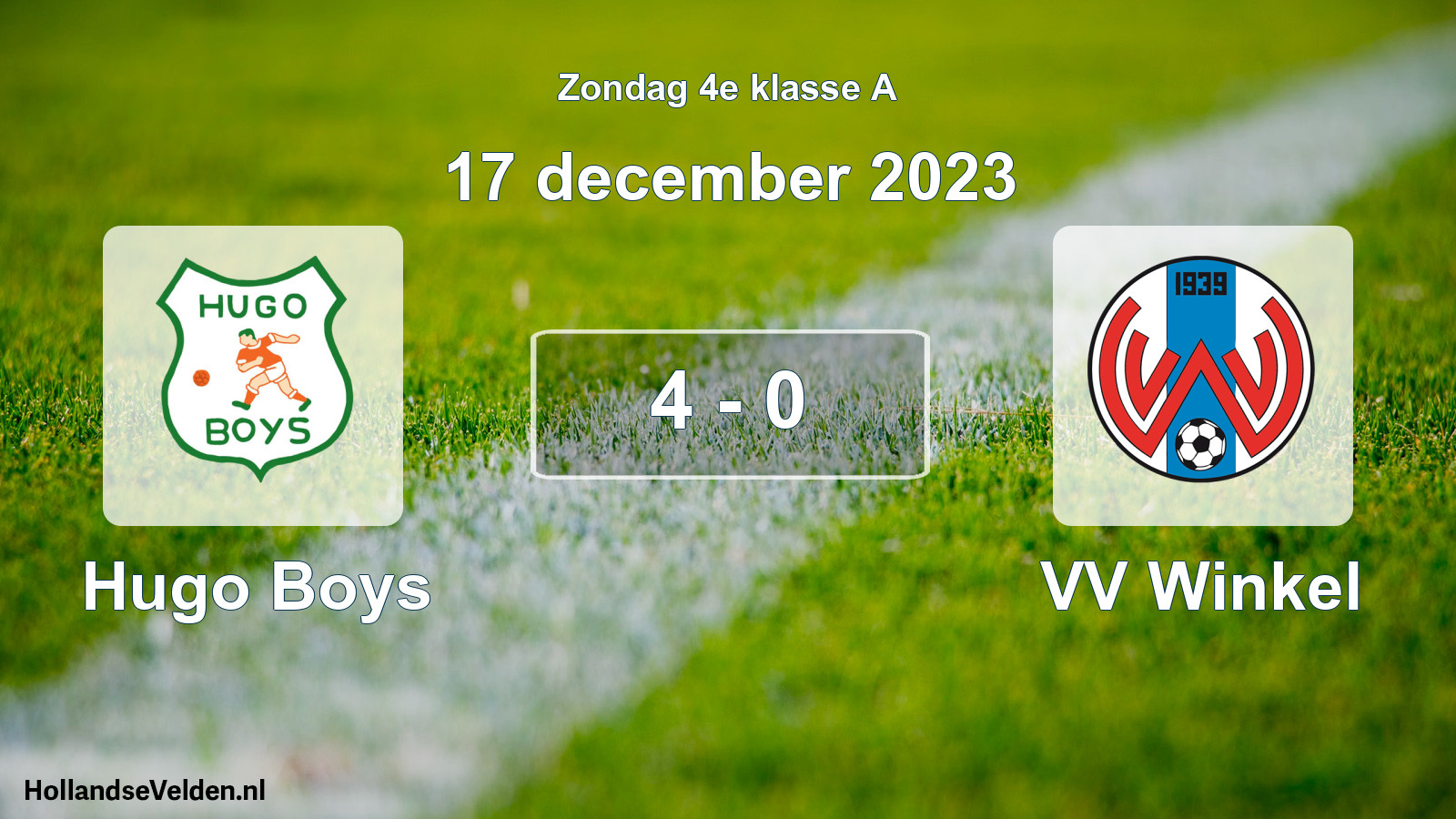Total number of matches played: Hugo Boys - VV Winkel 4 - 0 (17 December 2023)