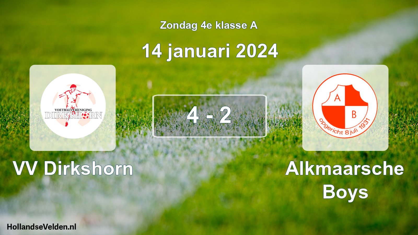 Total number of matches played: VV Dirkshorn - Alkmaarsche Boys 4 - 2 (14 January 2024)