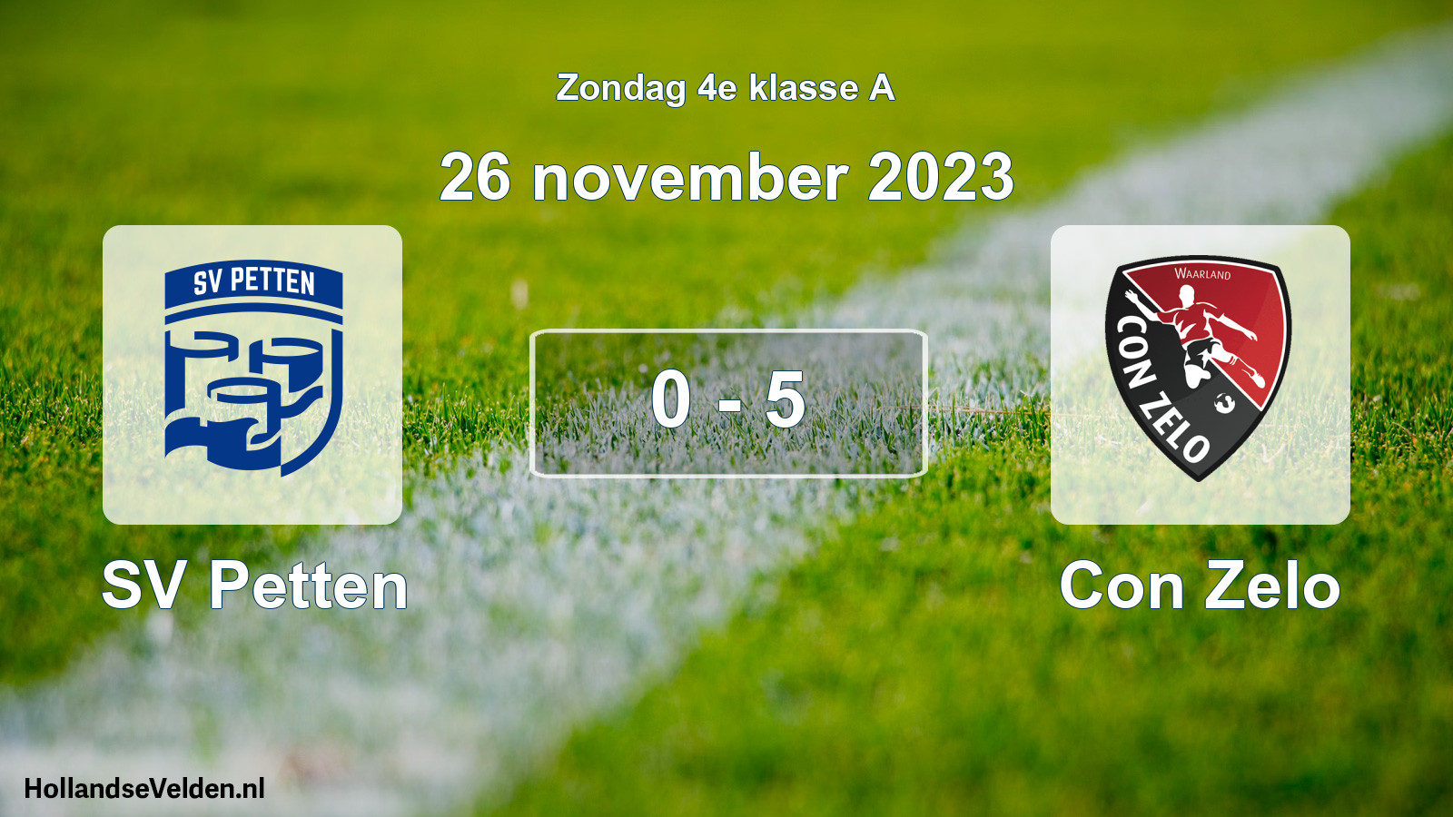 Total number of matches played: SV Petten - Con Zelo 0 - 5 (26 November 2023)