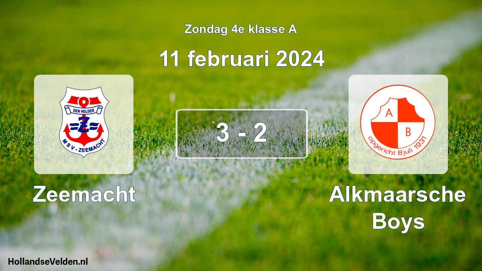 Total number of matches played: Zeemacht - Alkmaarsche Boys 3 - 2 (11 February 2024)
