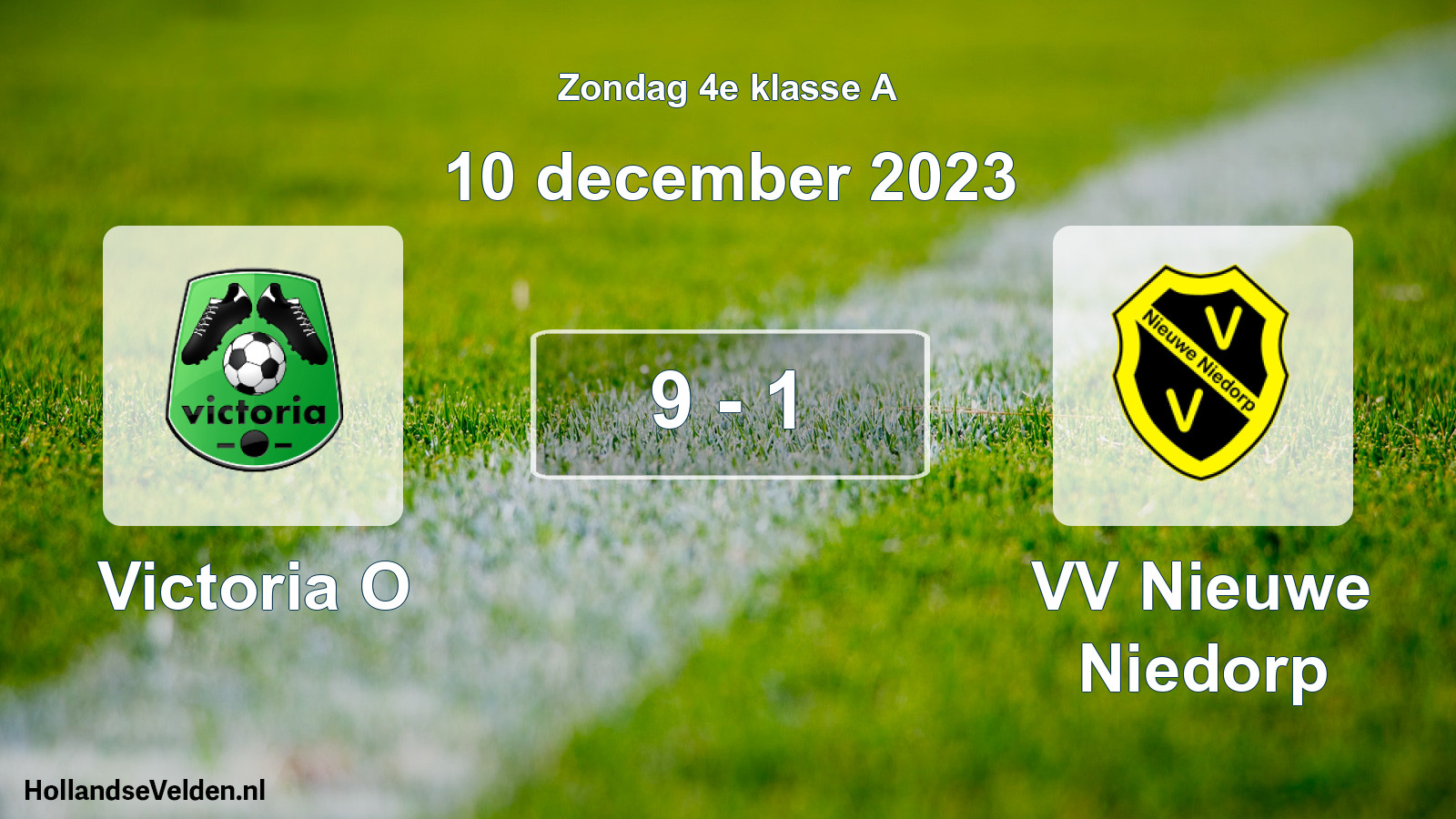 Total number of matches played: Victoria O - VV Nieuwe Niedorp 9 - 1 (10 December 2023)