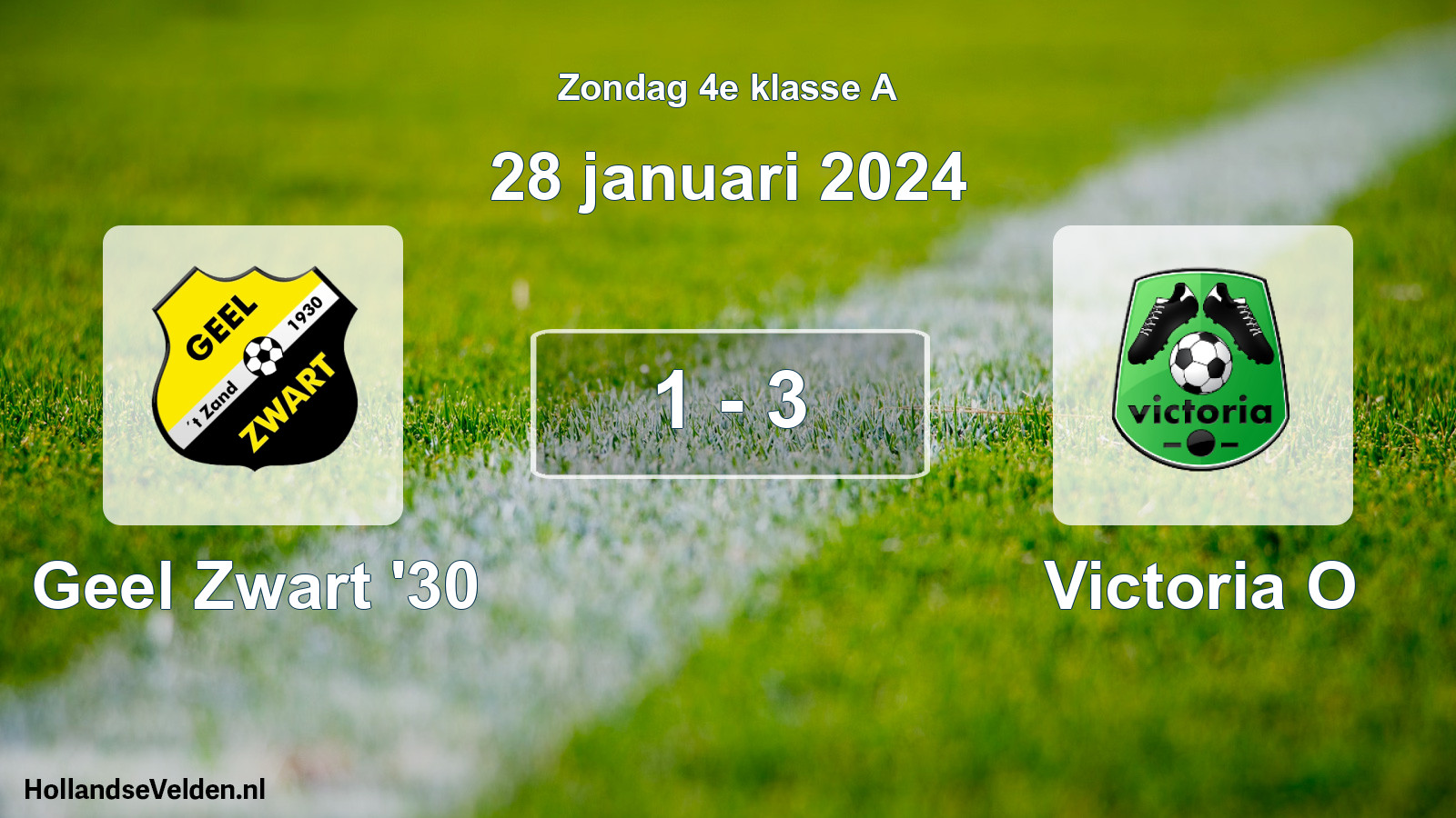 Total number of matches played: Geel Zwart '30 - Victoria O 1 - 3 (28 January 2024)