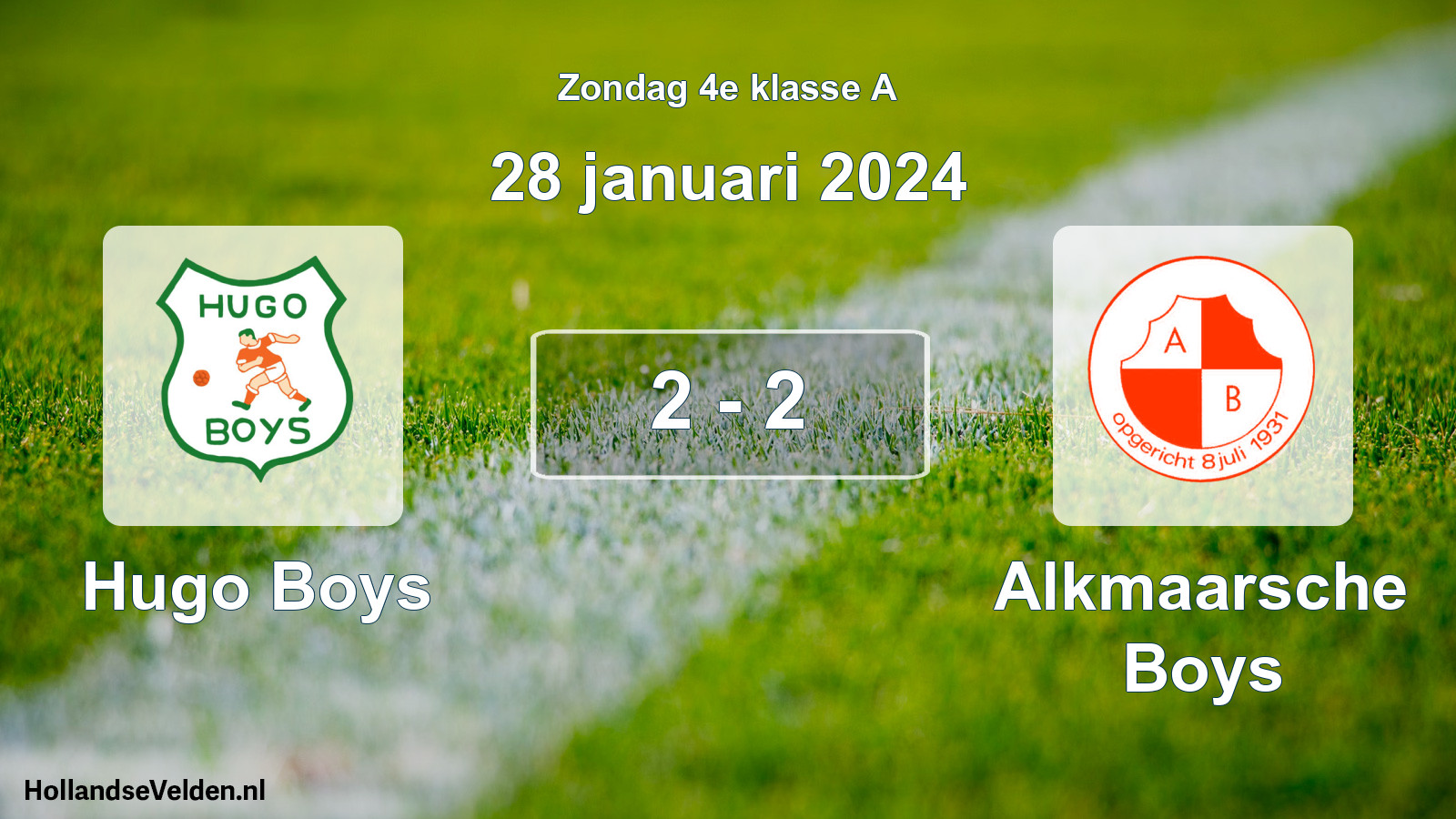 Total number of matches played: Hugo Boys - Alkmaarsche Boys 2 - 2 (28 January 2024)