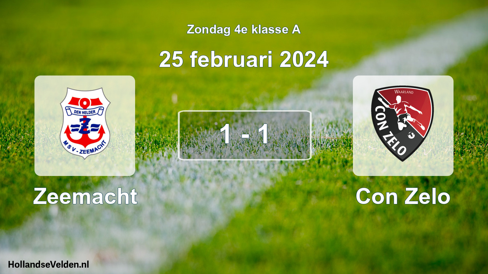 Total number of matches played: Zeemacht - Con Zelo 1 - 1 (25 February 2024)