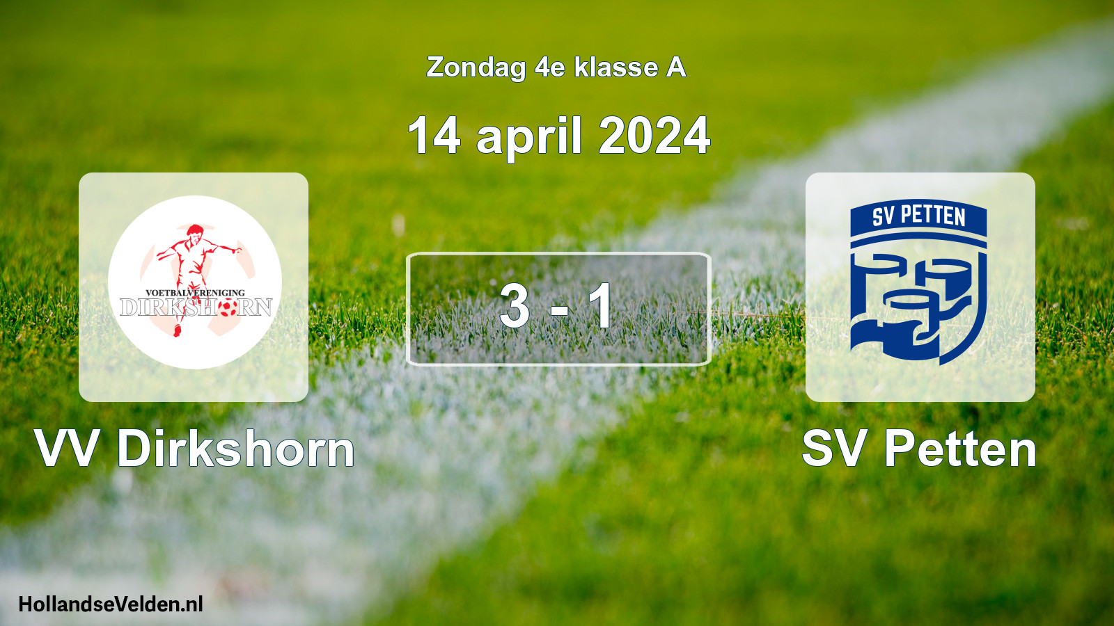 Total number of matches played: VV Dirkshorn - SV Petten 3 - 1 (14 April 2024)