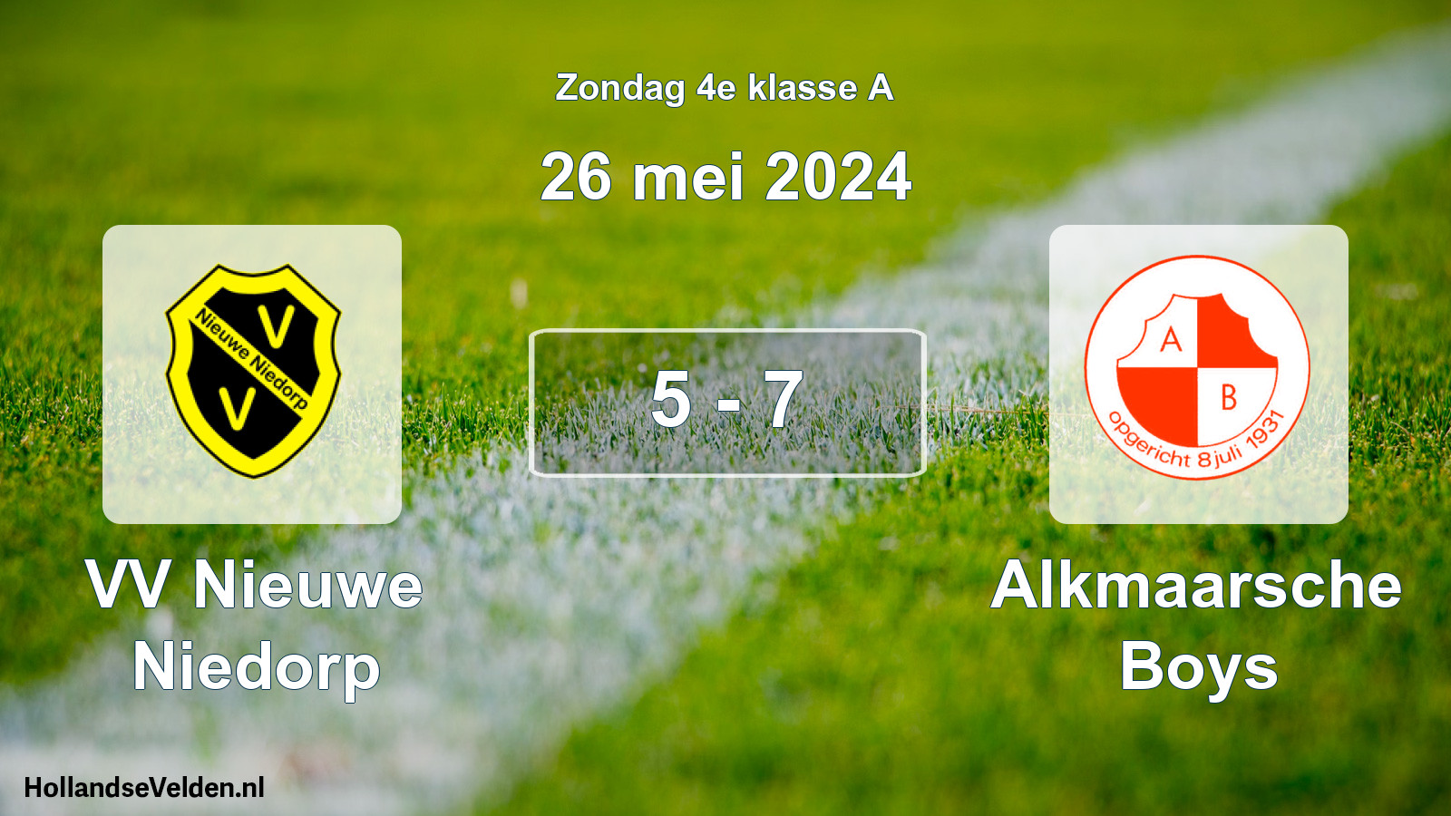 Total number of matches played: VV Nieuwe Niedorp - Alkmaarsche Boys 5 - 7 (26 May 2024)