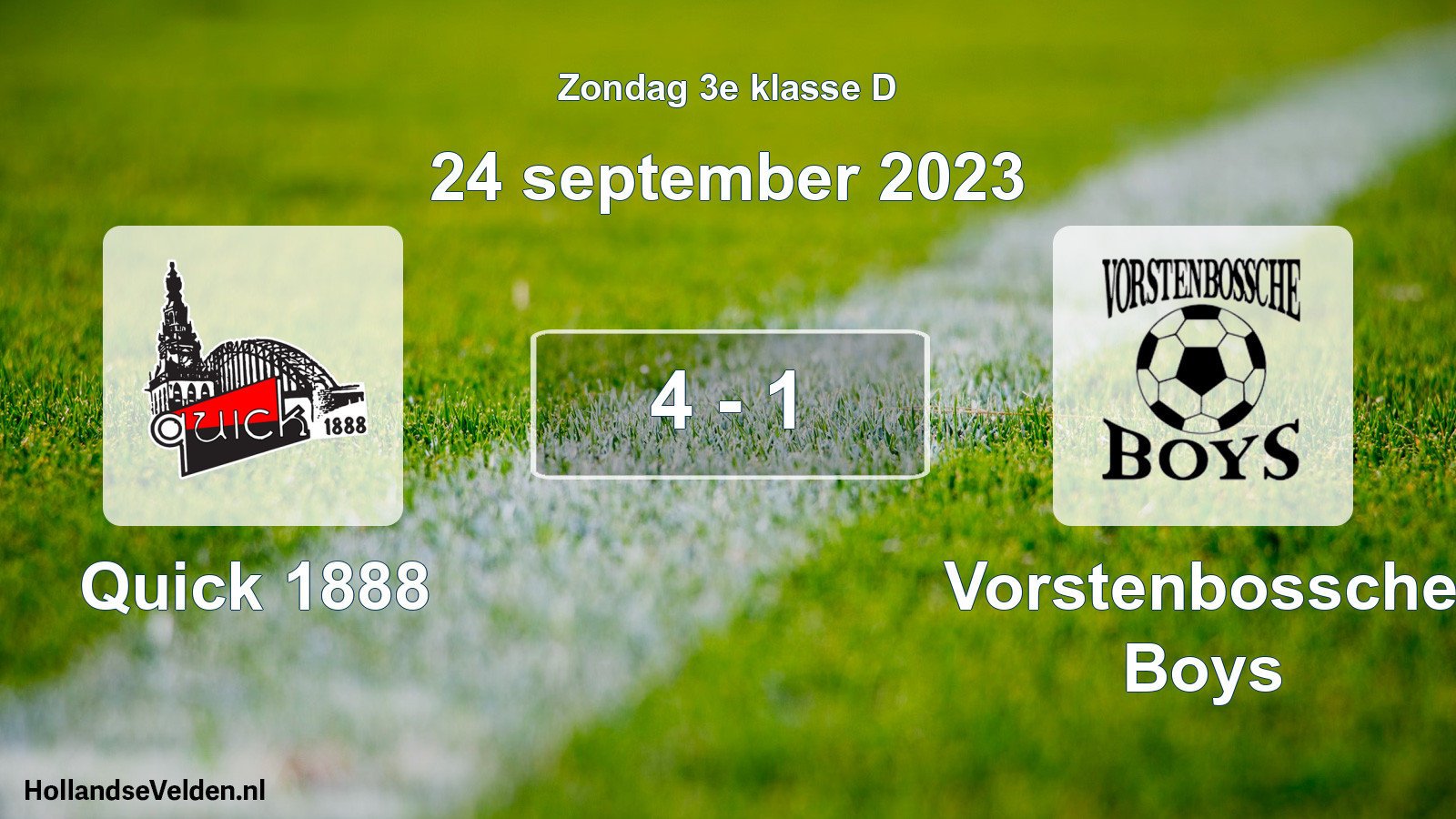 Total number of matches played: Quick 1888 - Vorstenbossche Boys 4 - 1 (24 September 2023)