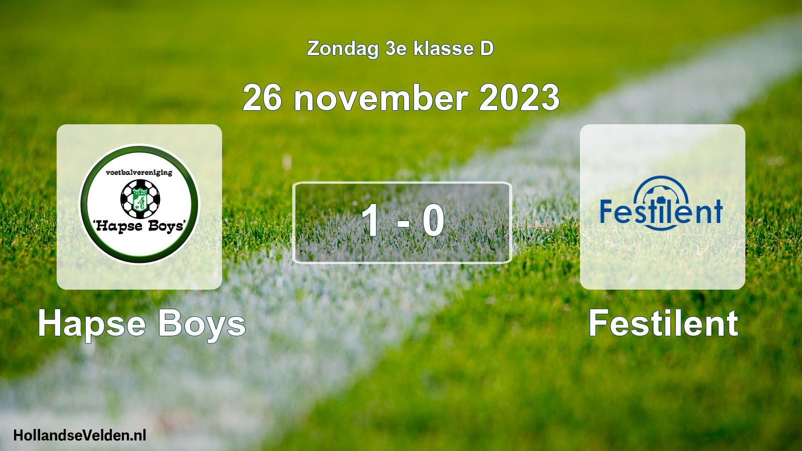 Total number of matches played: Hapse Boys - Festilent 1 - 0 (26 November 2023)