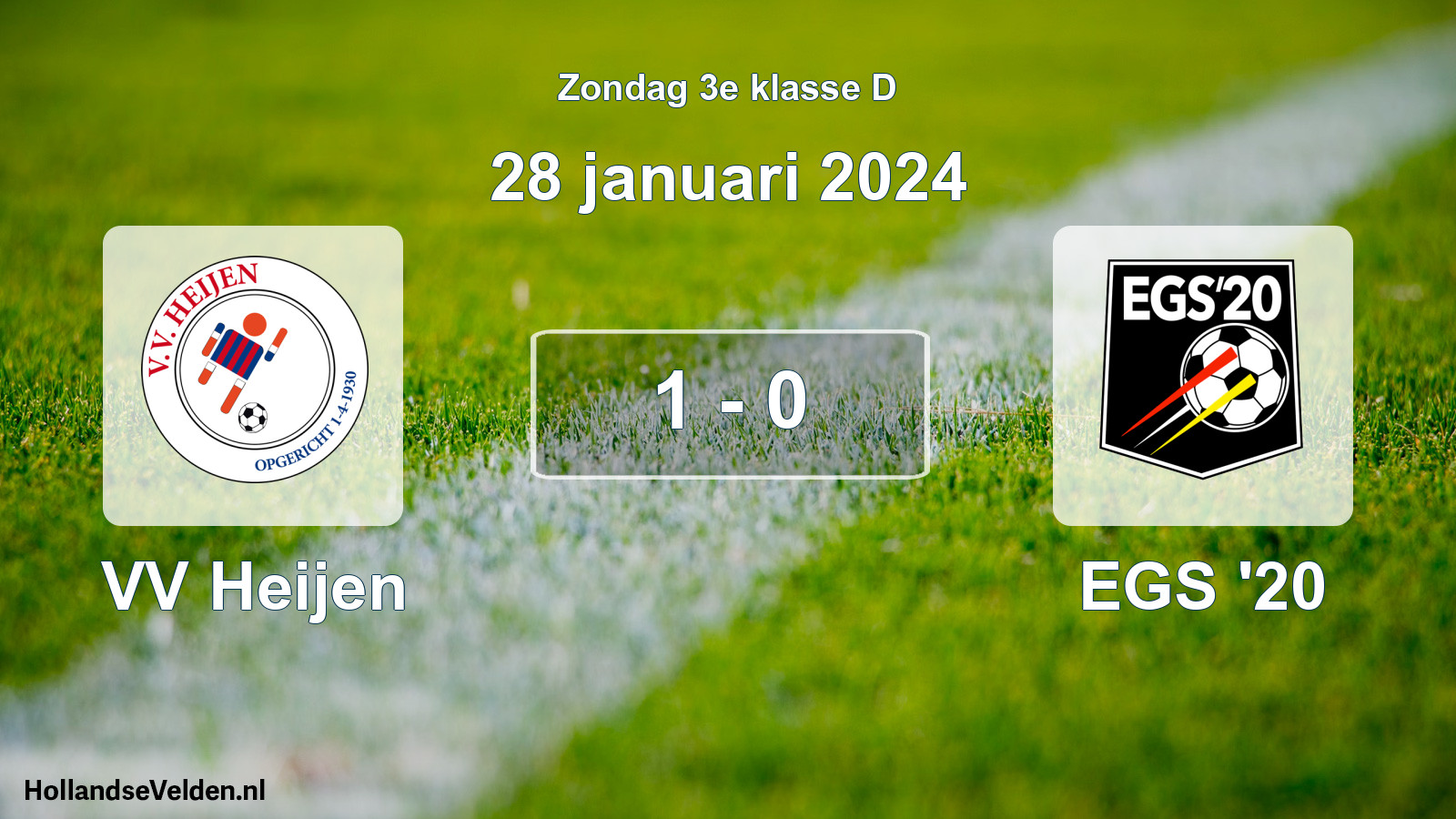Total number of matches played: VV Heijen - EGS '20 1 - 0 (28 January 2024)