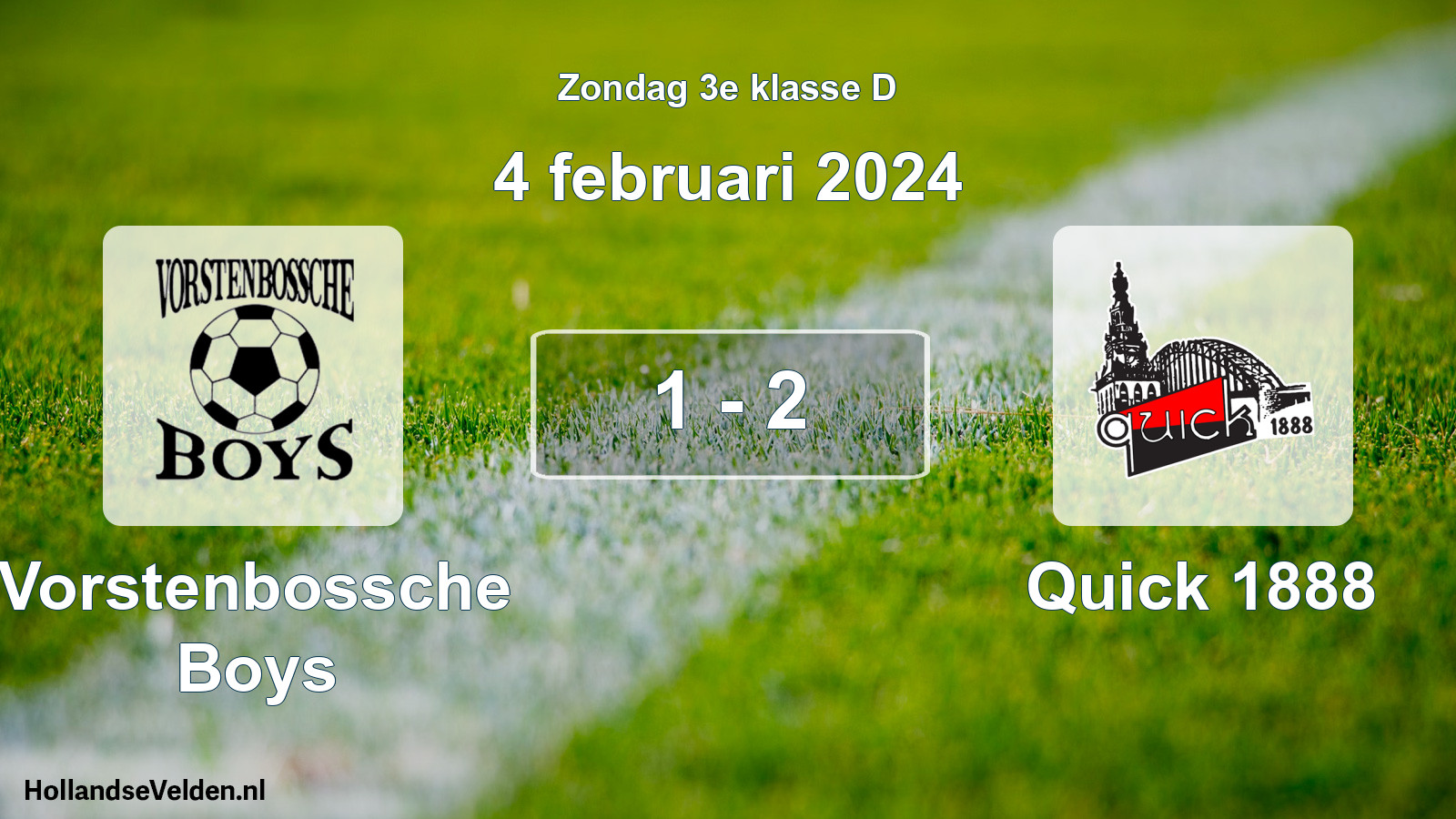 Total number of matches played: Vorstenbossche Boys - Quick 1888 1 - 2 (4 February 2024)
