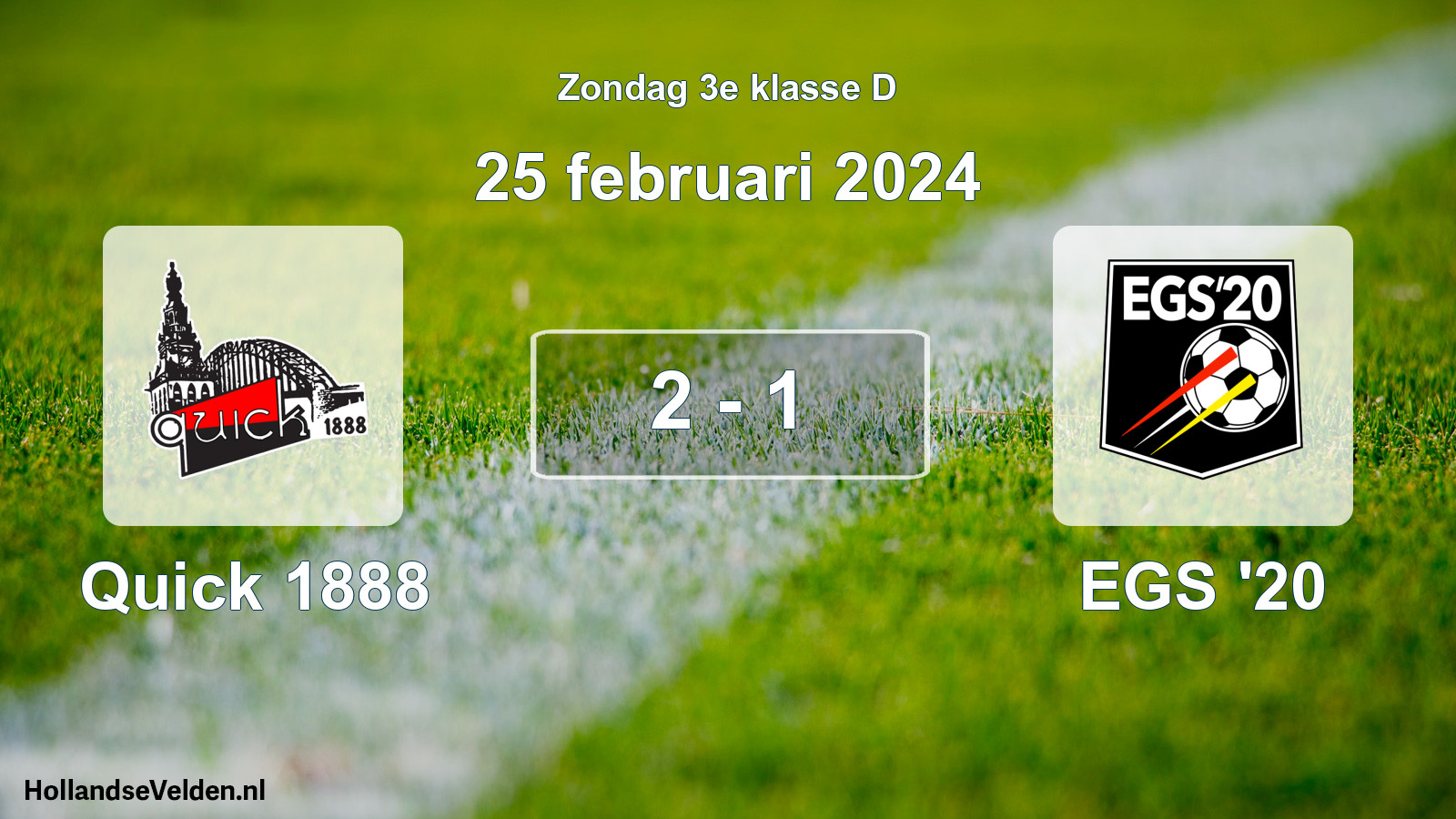 Total number of matches played: Quick 1888 - EGS '20 2 - 1 (25 February 2024)