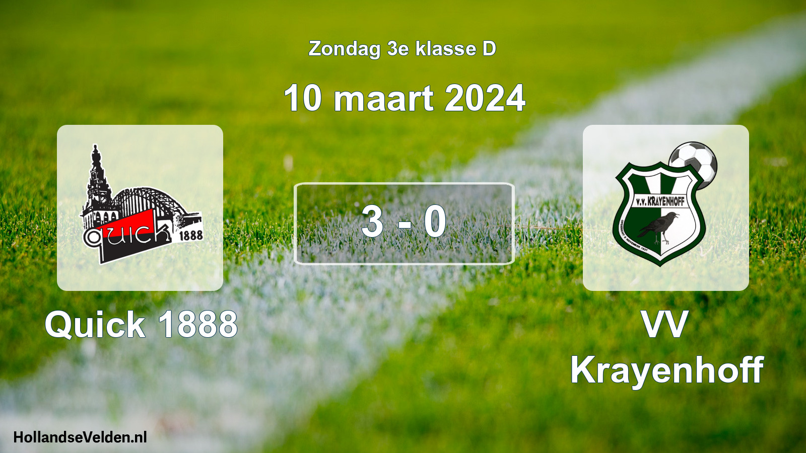 Total number of matches played: Quick 1888 - VV Krayenhoff 3 - 0 (10 March 2024)