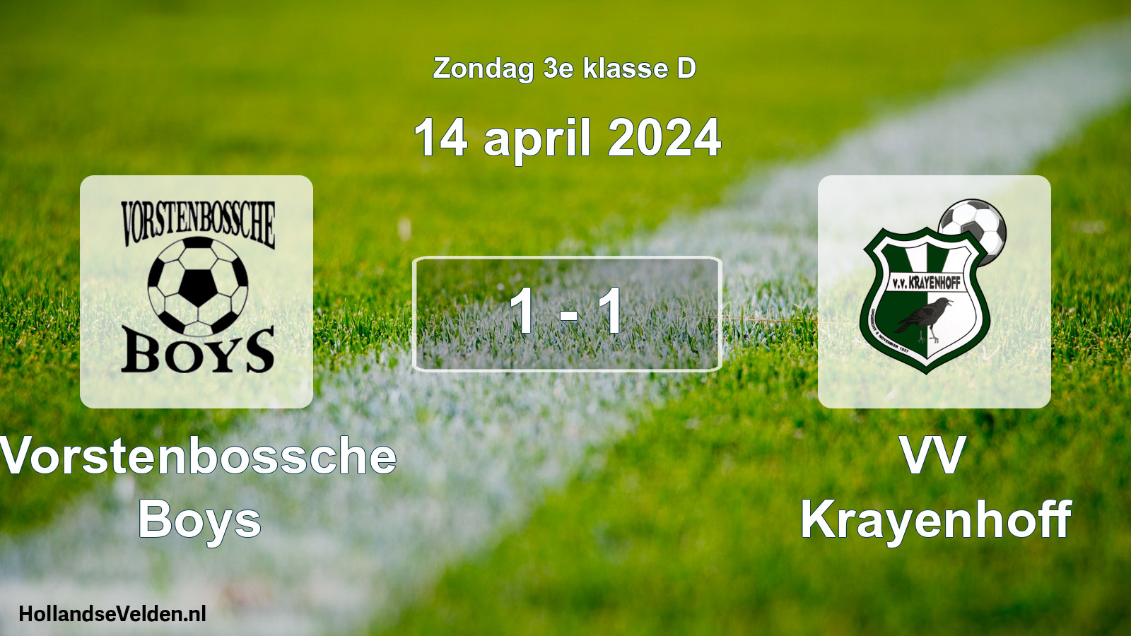 Total number of matches played: Vorstenbossche Boys - VV Krayenhoff 1 - 1 (14 April 2024)