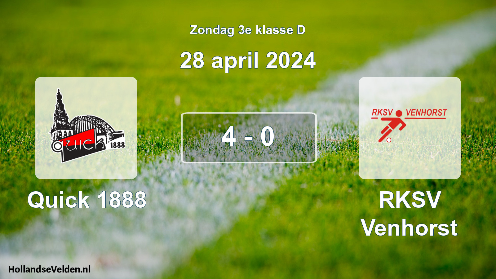 Total number of matches played: Quick 1888 - RKSV Venhorst 4 - 0 (28 April 2024)