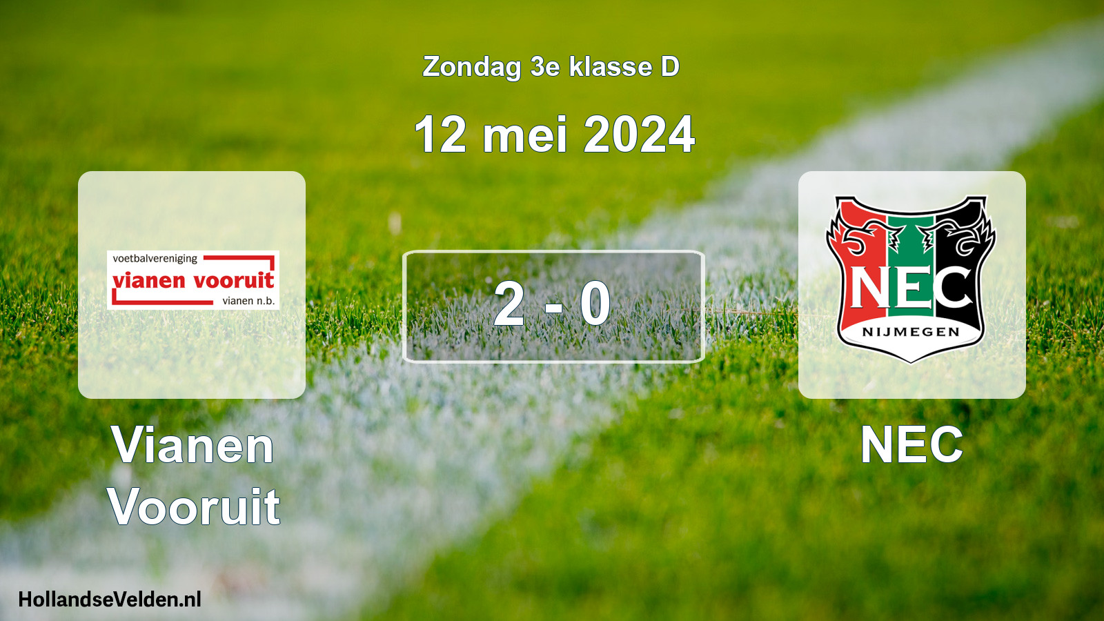 Total number of matches played: Vianen Vooruit - NEC 2 - 0 (12 May 2024)