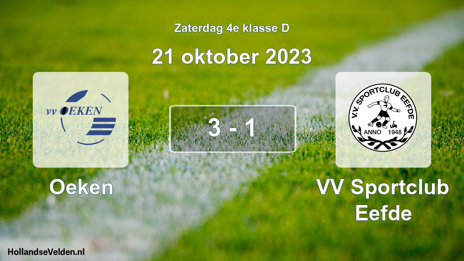 Total number of matches played: Oeken - VV Sportclub Eefde 3 - 1 (21 October 2023)