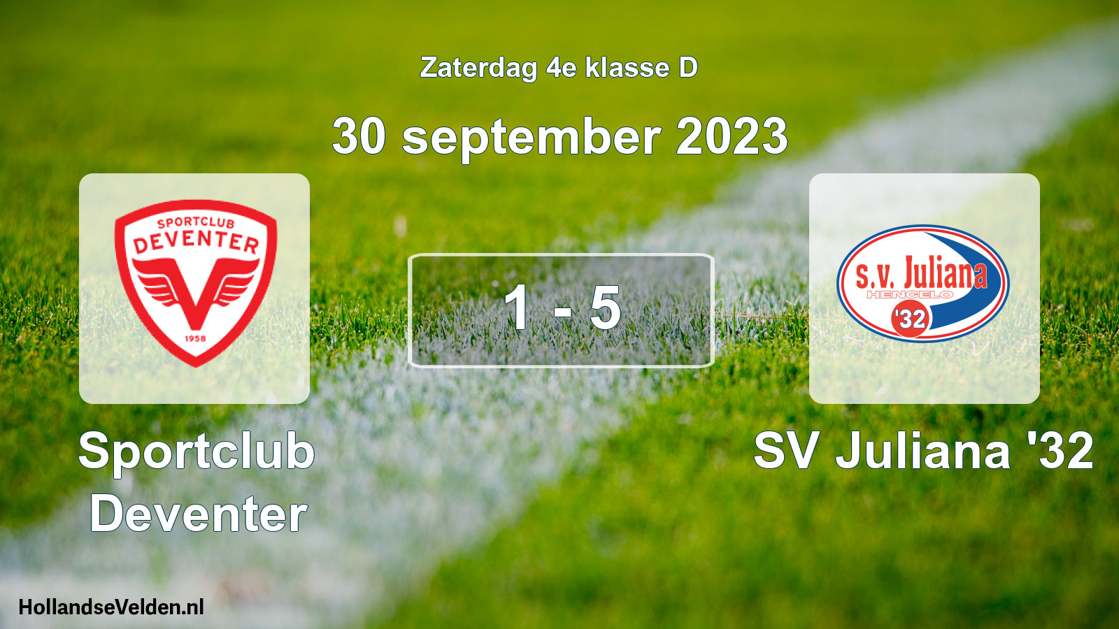 Total number of matches played: Sportclub Deventer - SV Juliana '32 1 - 5 (30 September 2023)