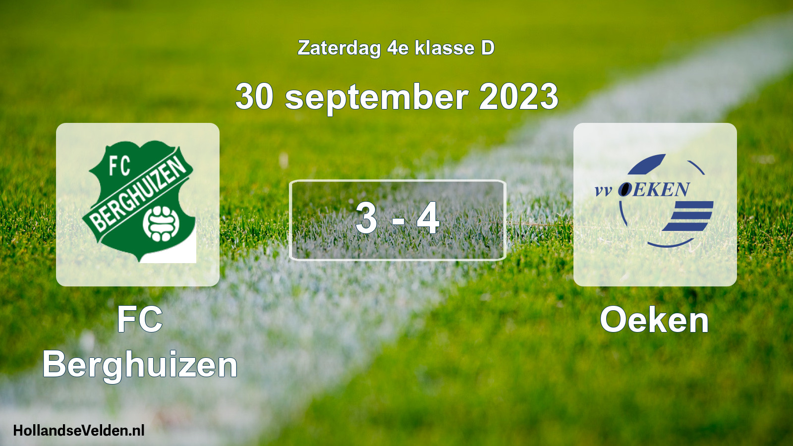 Total number of matches played: FC Berghuizen - Oeken 3 - 4 (30 September 2023)