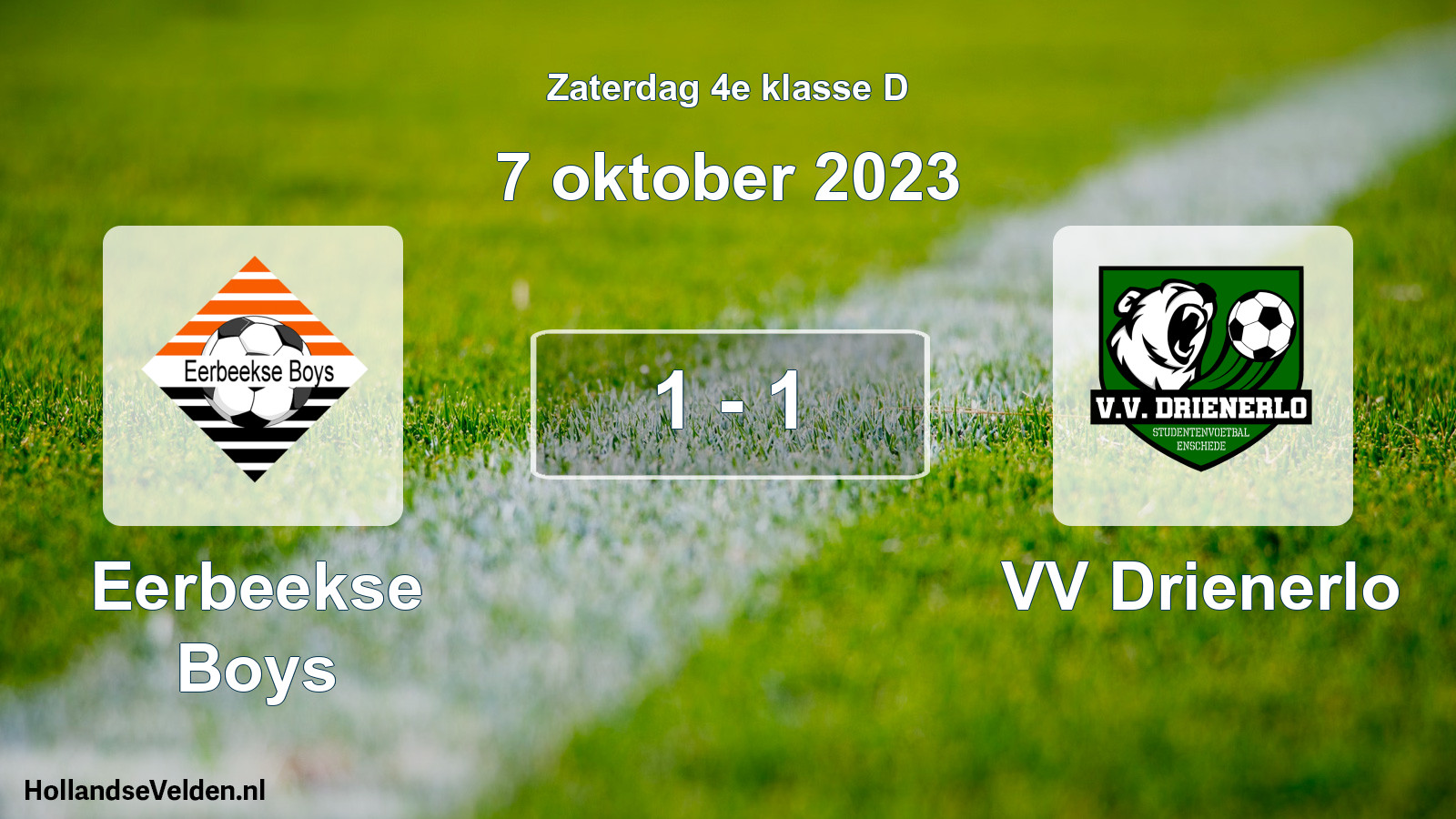 Total number of matches played: Eerbeekse Boys - VV Drienerlo 1 - 1 (7 October 2023)