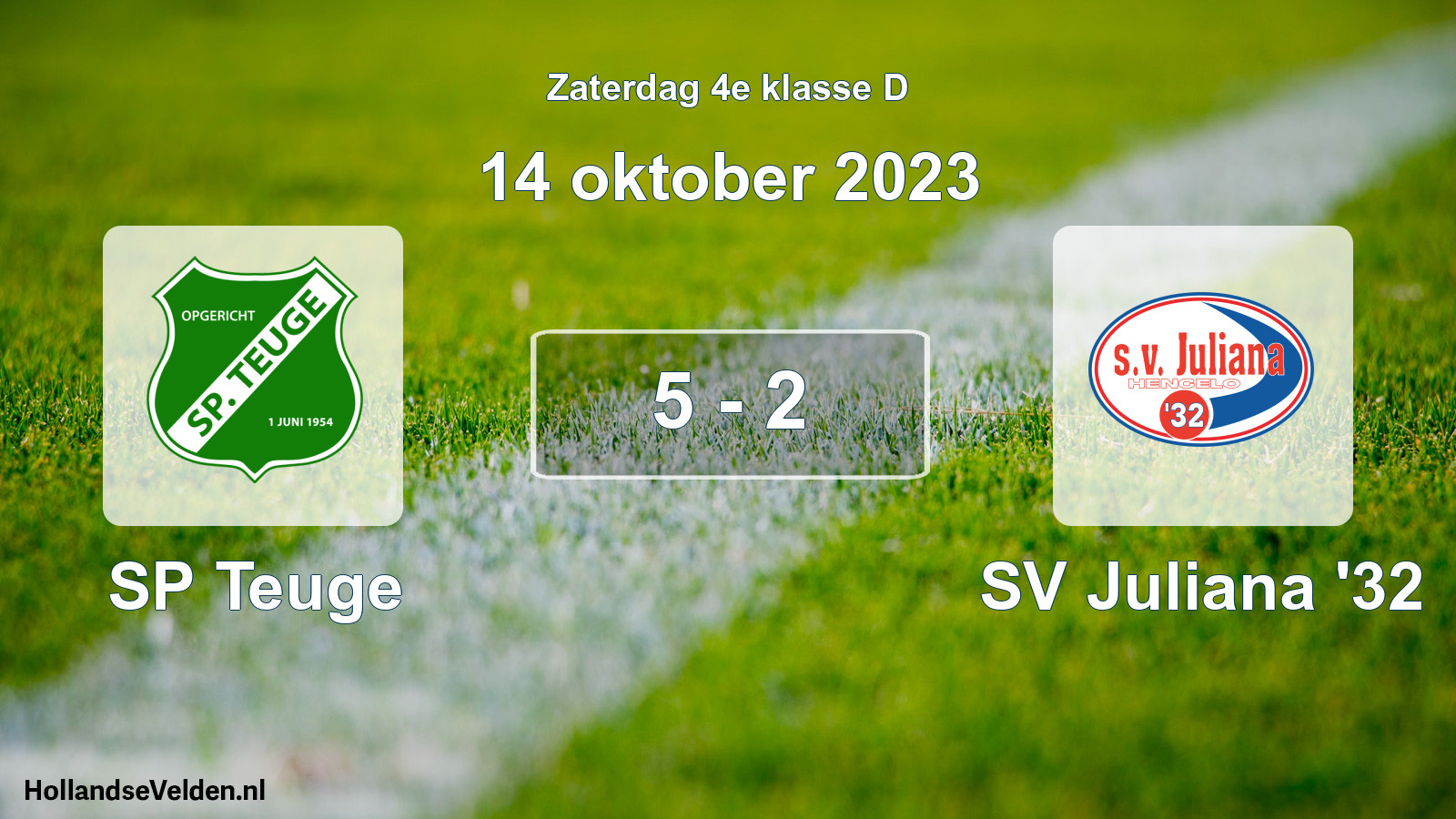 Total number of matches played: SP Teuge - SV Juliana '32 5 - 2 (14 October 2023)
