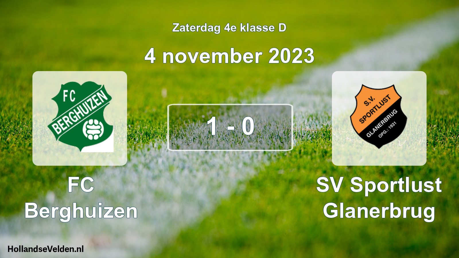 Total number of matches played: FC Berghuizen - SV Sportlust Glanerbrug 1 - 0 (4 November 2023)