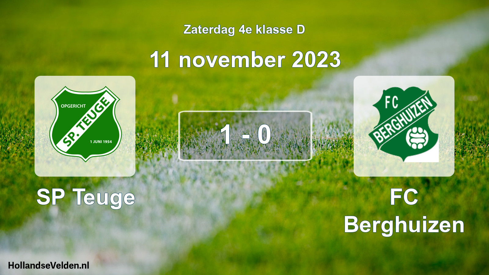 Total number of matches played: SP Teuge - FC Berghuizen 1 - 0 (11 November 2023)