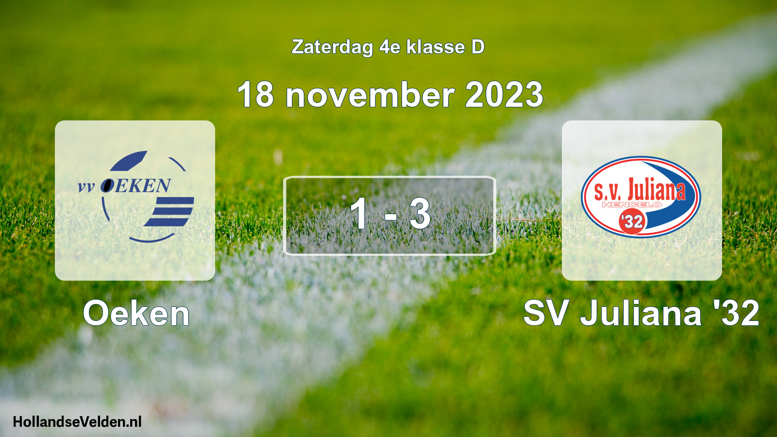 Total number of matches played: Oeken - SV Juliana '32 1 - 3 (18 November 2023)