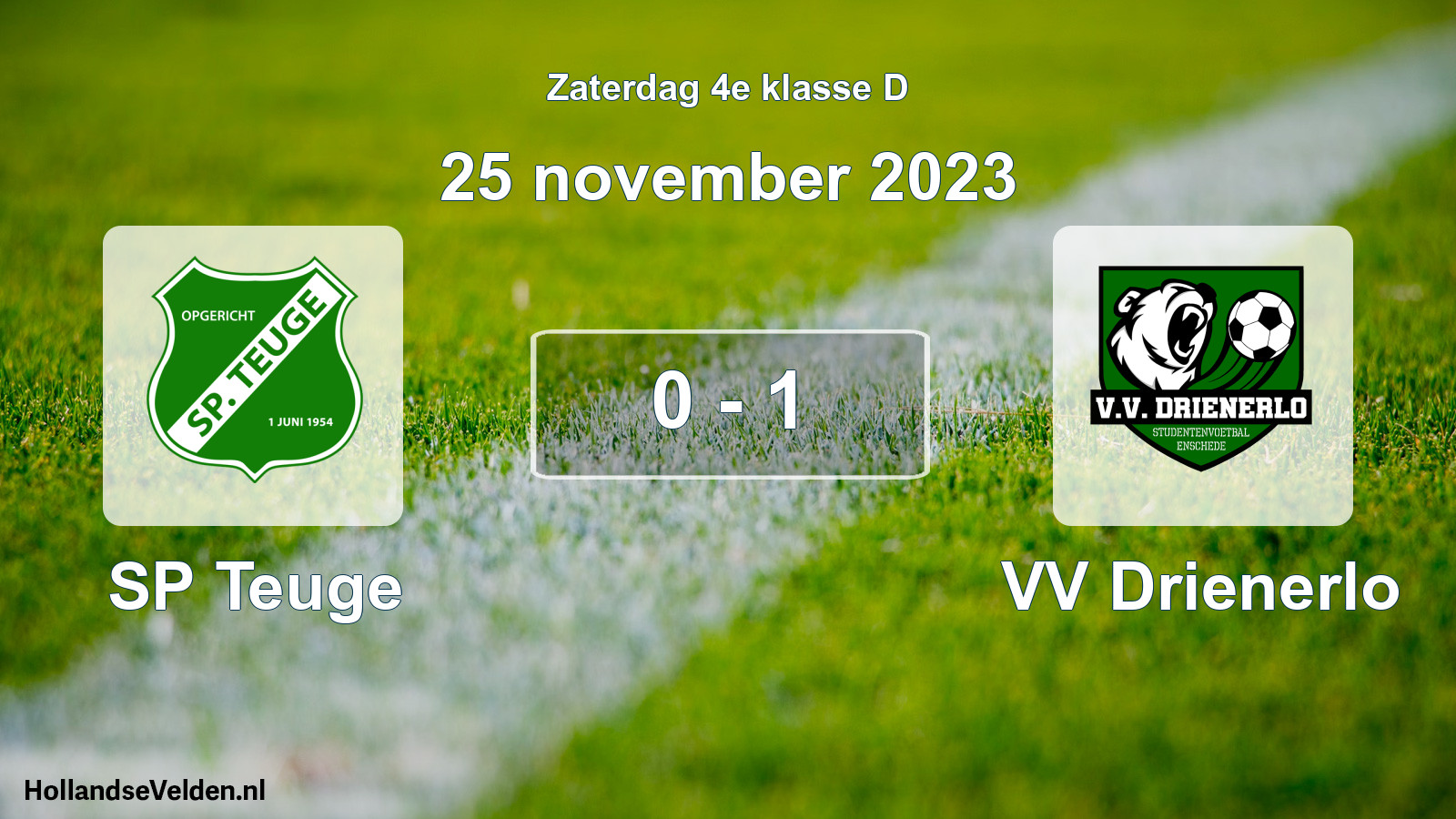 Total number of matches played: SP Teuge - VV Drienerlo 0 - 1 (25 November 2023)
