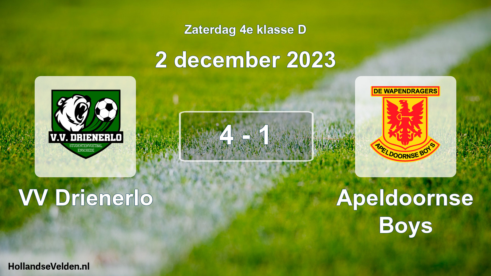 Total number of matches played: VV Drienerlo - Apeldoornse Boys 4 - 1 (2 December 2023)