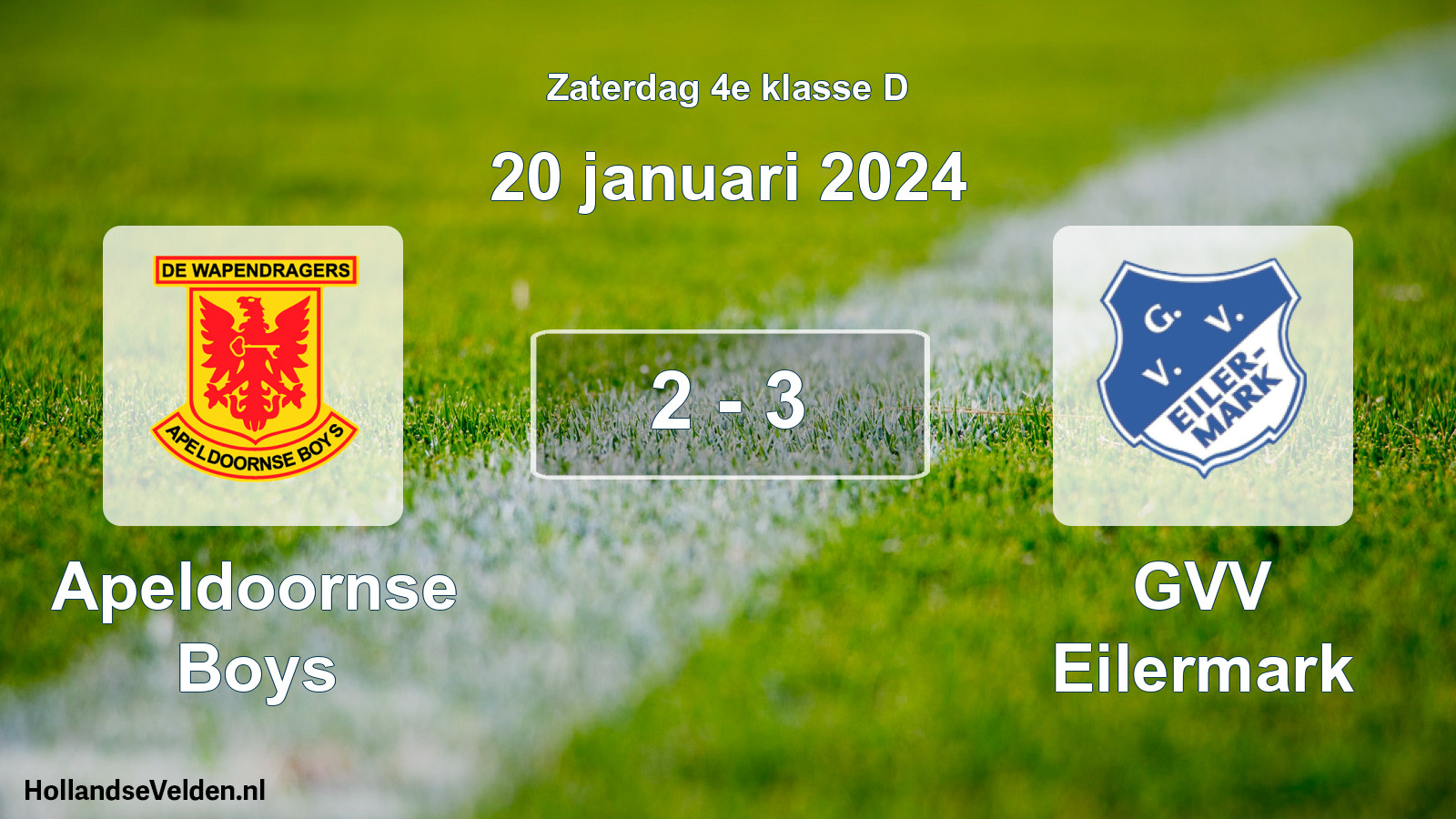 Total number of matches played: Apeldoornse Boys - GVV Eilermark 2 - 3 (20 January 2024)