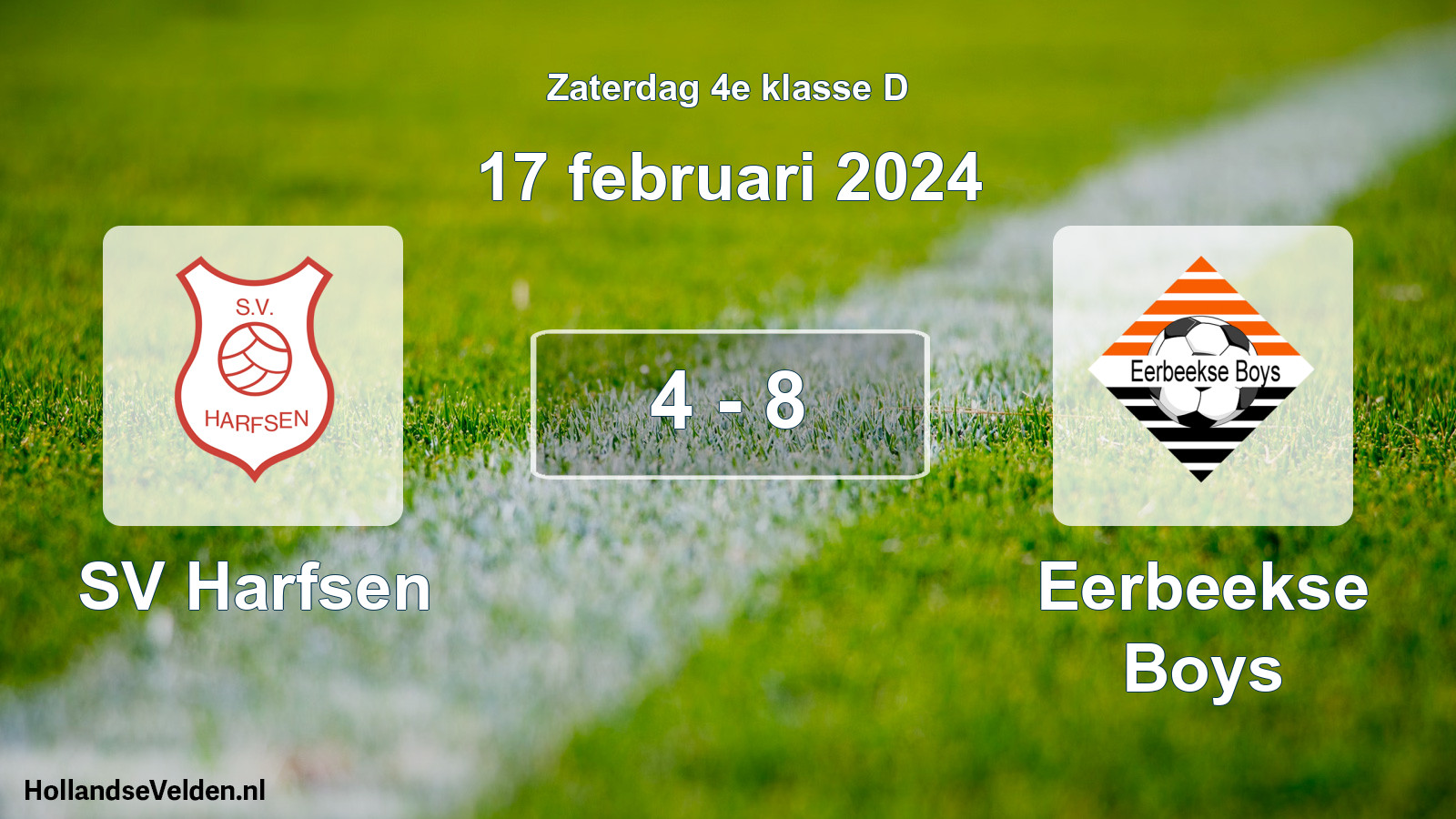 Total number of matches played: SV Harfsen - Eerbeekse Boys 4 - 8 (17 February 2024)