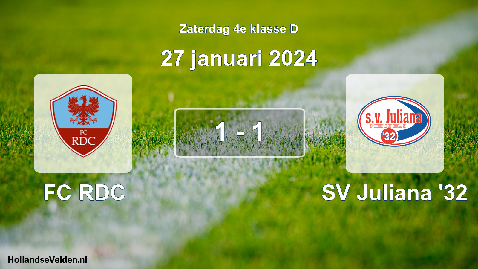 Total number of matches played: FC RDC - SV Juliana '32 1 - 1 (27 January 2024)