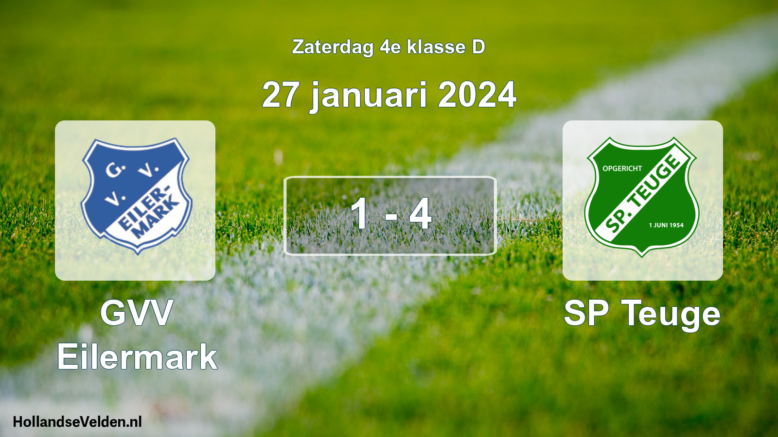 Total number of matches played: GVV Eilermark - SP Teuge 1 - 4 (27 January 2024)