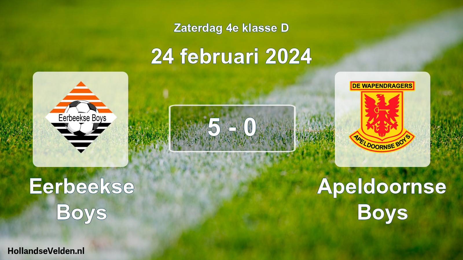 Total number of matches played: Eerbeekse Boys - Apeldoornse Boys 5 - 0 (24 February 2024)
