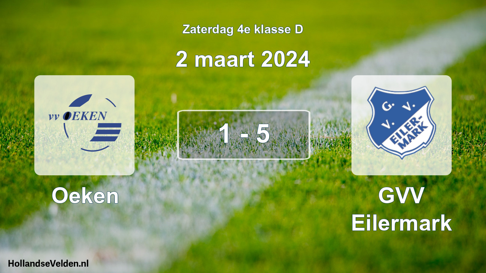 Total number of matches played: Oeken - GVV Eilermark 1 - 5 (2 March 2024)