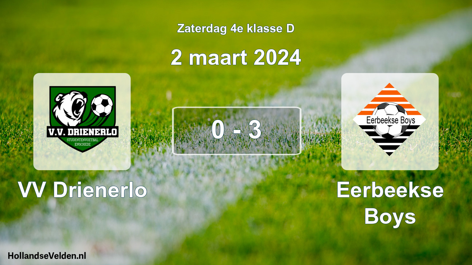 Total number of matches played: VV Drienerlo - Eerbeekse Boys 0 - 3 (2 March 2024)