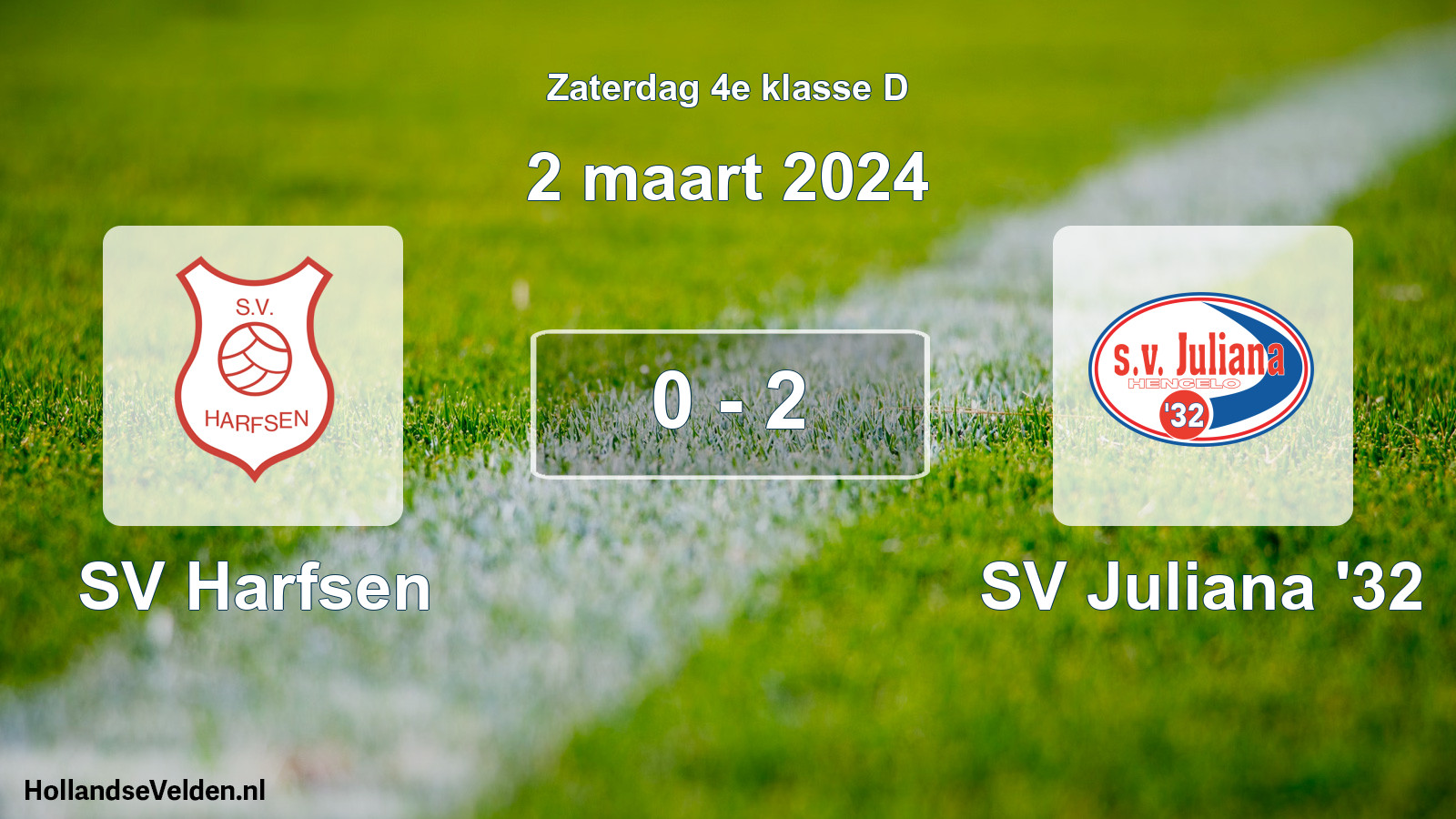 Total number of matches played: SV Harfsen - SV Juliana '32 0 - 2 (2 March 2024)