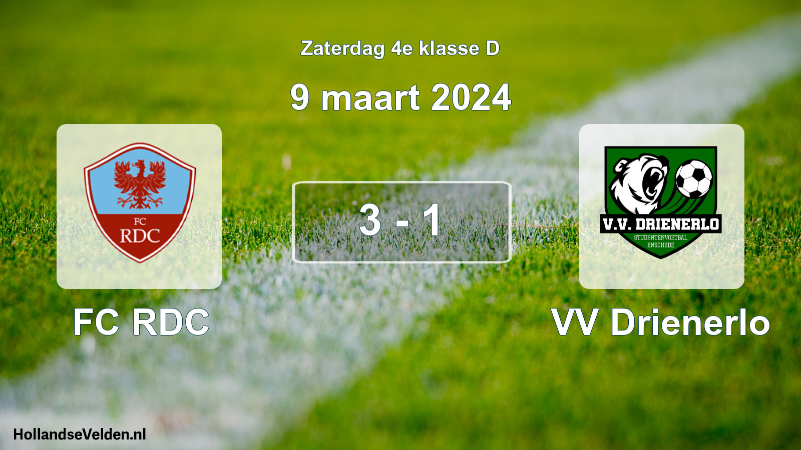 Total number of matches played: FC RDC - VV Drienerlo 3 - 1 (9 March 2024)
