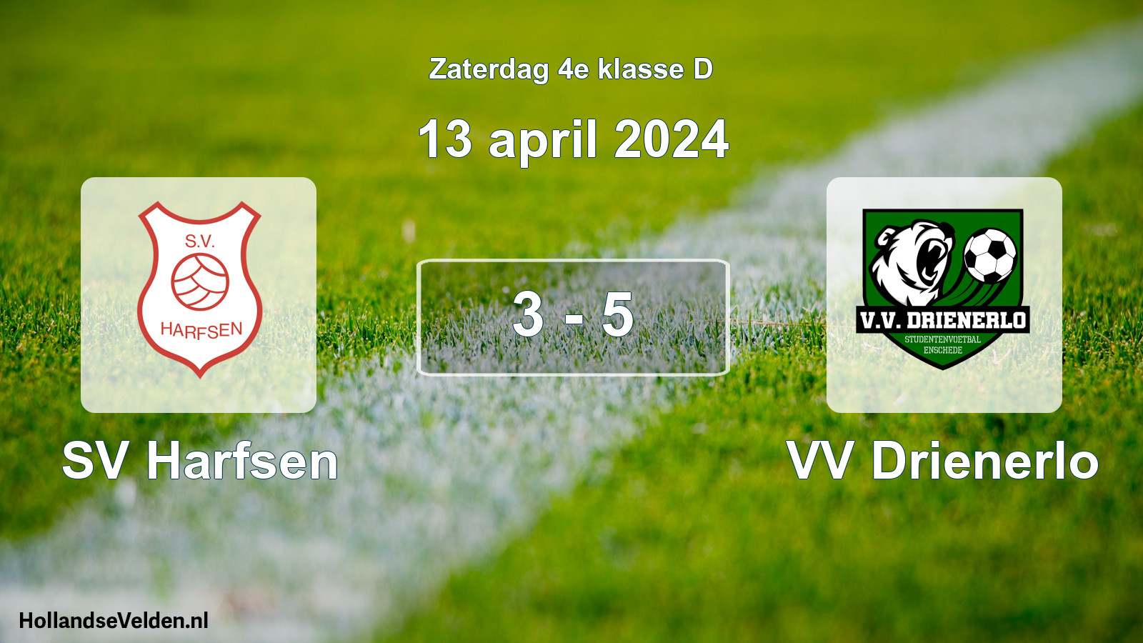 Total number of matches played: SV Harfsen - VV Drienerlo 3 - 5 (13 April 2024)