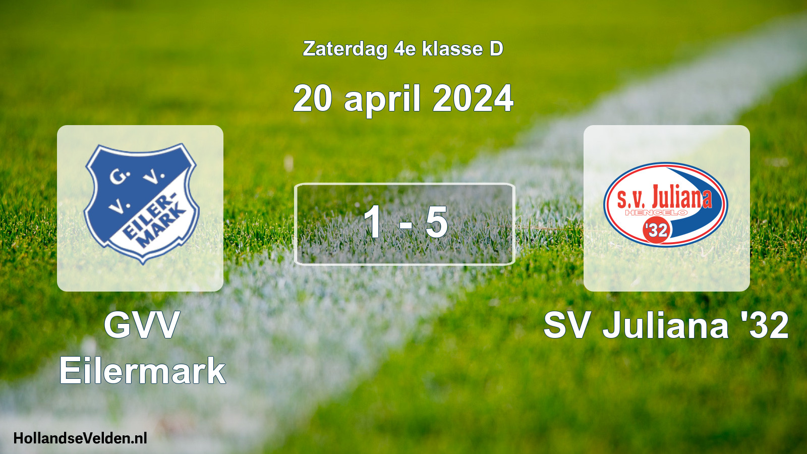 Total number of matches played: GVV Eilermark - SV Juliana '32 1 - 5 (20 April 2024)