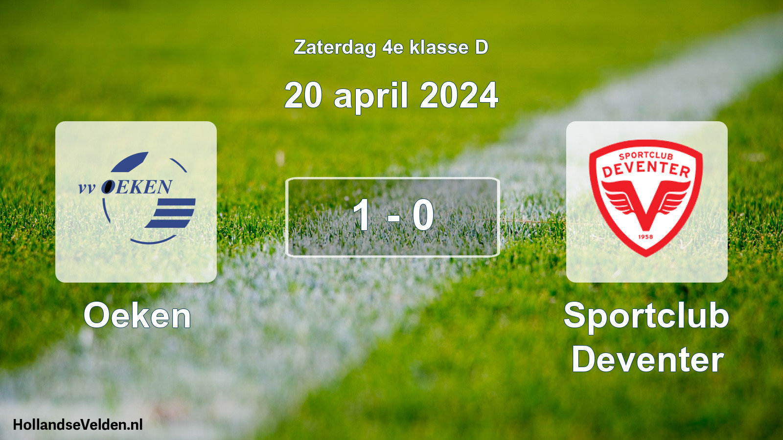 Total number of matches played: Oeken - Sportclub Deventer 1 - 0 (20 April 2024)