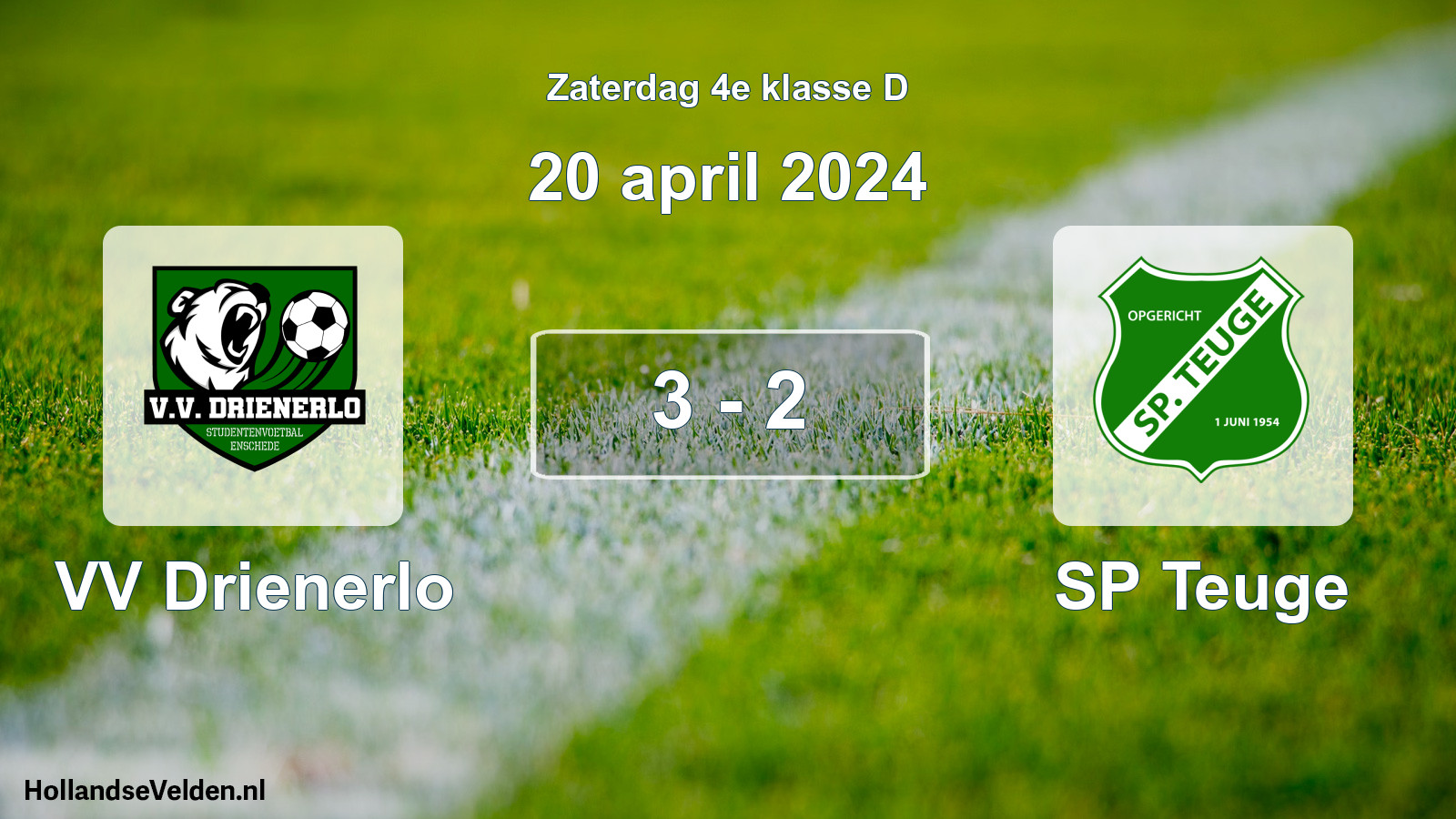 Total number of matches played: VV Drienerlo - SP Teuge 3 - 2 (20 April 2024)